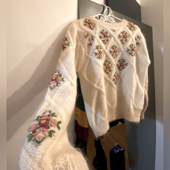 Embroidered knit sweater-Vintage Marnie West - Picture 2 of 5